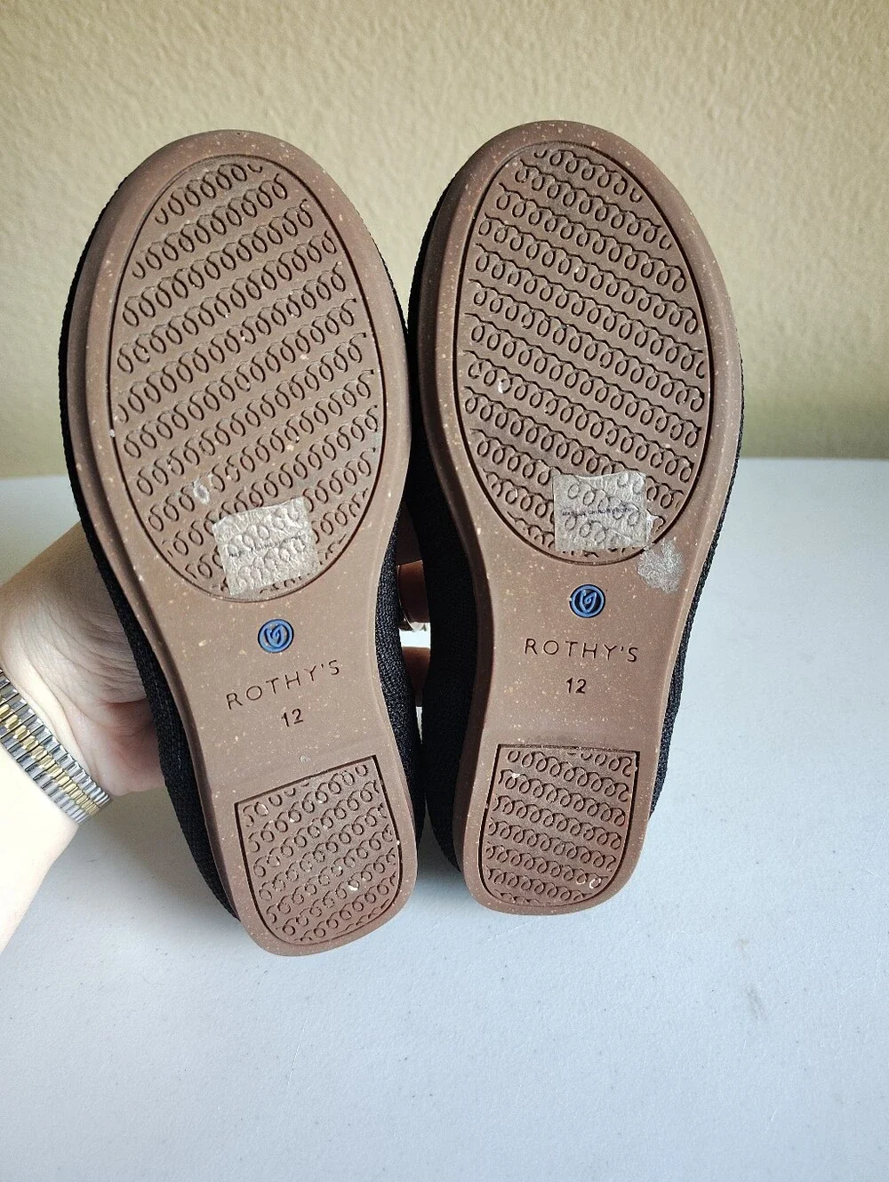 Rothy's The Kids Mary Jane Black Knit Shoes Girls Size 12 Flat Washable Comfort